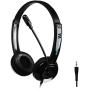 WYKsoku Head-Mounted Earphone, Stereo Headphone 3.5mm Wired Music Gaming Computer Mobile Phone Headset with Mic Black Double Plug