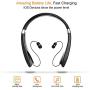 Foldable Bluetooth Headset, Beartwo Lightweight Retractable Bluetooth Headphones for Sports&Exercise, Noise Cancelling Stereo Neckband Wireless Headset (with carry case)