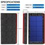 Solar Power Bank, 20000mAh Solar Charger with Quick Charge Type C 3A and Micro 2.4A Input,Portable Charger with Dual 2.4A Outputs and 3 Modes of LED Flashlight,Suitable for Smartphones and More