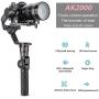 FeiyuTech AK2000 3-Axis Gimbal Stabilizer for Sony Canon 5D Panasonic GH5 GH5S Nikon D850 Mirrorless & DSLR Digital Camera Smart Touch Panel WiFi Bluetooth Connection Hunting Mode 2.8kg Payload
