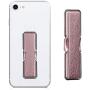kwmobile Universal Elastic Finger Holder for Smartphones - PU Leather Stretch Grip Finger Strap with Stand Compatible with All Smartphones - Rose Gold