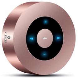 XLEADER SoundAngel (2 Gen) 5W Touch Bluetooth Speaker with Waterproof Case, 15h Music, Louder Crystal HD Sound, Premium Mini Portable Bluetooth Speaker for iPhone iPad Tablet Shower, Rose Gold