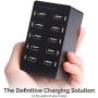 Sabrent 60 Watt (12 Amp) 10-Port [UL Certified] Family-Sized Desktop USB Rapid Charger. Smart USB Ports with Auto Detect Technology [Black] (AX-TPCS)