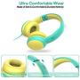gorsun Kids Headphones with Limited Volume, Children Headphone Over Ear, Kids Headphones for Boys and Girls, Wired Headset for Children-Green