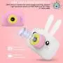Wallfire Kids Camera Toys Portable Mini Digital Rechargeable Camera with Rabbit Cover, 2 Screen 12MP Lens Video Camera Camcorder with 32G Memory Card, Best Birthday Gifts for Girls/Boys/School Student