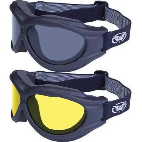 Global Vision Big Ben Goggles 2 Pairs Black Frames 1 Smoke Lens 1 Yellow Lens Global Vision Big Ben Goggles 2 Pairs Black Frames 1 Smoke Lens 1 Yellow Lens
