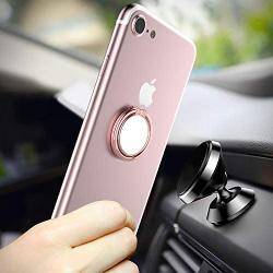 ICEYA Finger Ring Stand Holder, Cell Phone Mirror Stand Finger Grip Kickstand 360°Rotation for iPhone, iPad, Samsung Galaxy S9/S8 and Other Smartphones (Rose Gold)