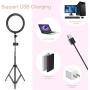 LED Ring Light 10" with Tripod Stand & Phone Holder for YouTube Video, Desk Selfie Ring Light Dimmable for Streaming, Makeup, Photography Compatible with iPhone Android