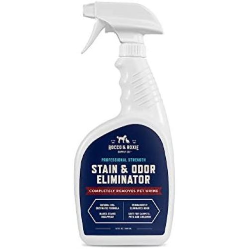 Rocco & Roxie Supply Professional Strength Stain and Odor Eliminator, Enzyme-Powered Pet Odor and Stain Remover for Dogs and Cat Urine, Spot Carpet Cleaner for Small Animal.