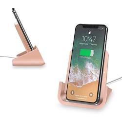 AVANTY Wireless Charger, Qi-Certified 10W Wireless Charging Stand Dock Compatible with iPhone 11/11 Pro/11 Pro Max/Xs MAX/XR/XS/X/8,Galaxy S10/S9/S8/Note 10/Note 9 and More (Rose Gold)