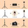 Fostoy LED Ring Light, 10" Selfie Ring Light with Tripod Stand and Phone Holder, Camera Circle Ringlight for Live Streaming, YouTube Video, Photography, and Makeup (Black)