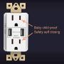 UCOMEN 3.4A USB Outlet, USB Wall Outlet, High Speed USB Charger 15A TR Receptacle Outlet White, 4pcs