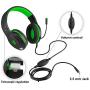 Gaming Headset for Xbox One, PS4, Nintendo Switch, ifmeyasi Stereo Bass Surround 3.5mm Headsets, Over-Ear Headphones with Noise Cancelling Micophone for Laptop PC Mac iPad Smartphones (Green)