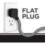 Cordinate Designer USB Charging Station Extension Cord, Power Strip Surge Protector, 2 Outlets, 2 USB Ports, Extra Long 10 ft Cable with Flat Plug, Braided Cord, 2.4A Fast Charge, Black/White, 41885 Cordinate Designer USB Charging Station Extension Cord, Power Strip Surge Protector, 2 Outlets, 2 USB Ports, Extra Long 10 ft Cable with Flat Plug, Braided Cord, 2.4A Fast Charge, Black/White, 41885