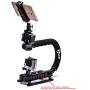 Zeadio Handheld Stabilizer Upgrade Version Combo, with Metal Triple Hot-Shoe+360° Swivel Adapter+Quick Release Buckle Plate+Smartphone Holder Clip+Three-Dimensional Level+1/4 bi-Directional Screw