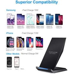Fast Wireless Charger,[2 Pack] NANAMI Qi Certified Wireless Charging Stand Compatible iPhone SE/11/11 Pro/11 Pro Max/XR/XS Max/XS/X/8 Plus,Samsung Galaxy S20/S10/S9/S8/Note10+/9/8 and Qi-Enabled Phone