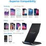 Fast Wireless Charger,NANAMI Qi Certified Wireless Charging Stand Compatible iPhone SE/11/11 Pro/11 Pro Max/XS/XS Max/XR/X/8 Plus,Samsung Galaxy S20 S10 S9 S8 S7 Edge Note 10+/9/8 and Qi-Enabled Phone