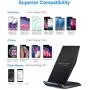 Fast Wireless Charger,[2 Pack] NANAMI Qi Certified Wireless Charging Stand Compatible iPhone SE/11/11 Pro/11 Pro Max/XR/XS Max/XS/X/8 Plus,Samsung Galaxy S20/S10/S9/S8/Note10+/9/8 and Qi-Enabled Phone