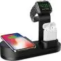 Deszon Wireless Charger Designed for Apple Watch Stand Compatible with Apple Watch Series 5 4 3 2 1, AirPods Pro Airpods and iPhone SE 11 11 pro 11 Pro Max Xs X Max XR X 8 8Plus (No Adapter) Black