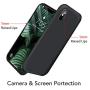 OuXul Case for iPhone X/iPhone Xs Liquid Silicone Gel Rubber Phone Case,iPhone X/iPhone Xs 5.8 Inch Full Body Slim Soft Microfiber Lining Protective Case（Black）