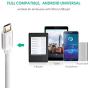 UGREEN Micro USB Cable Nylon Braided Fast Quick Charger Cable USB to Micro USB 2.0 Android Charging Cord for Samsung Galaxy S7 S6, Note, LG, Nexus, Nokia, PS4, Xbox One Controller (1.5ft, White)