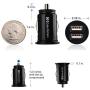 Cable Matters Updated Version 2-Pack 10W 2A Flush Mount Mini Dual USB Car Charger with Smart Charging Chipset for iPhone XR XS, Samsung Galaxy S10, Note 9, LG G7, V40, Google Pixel 3, and More