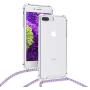 kwmobile Crossbody Case Compatible with Apple iPhone 7 Plus / 8 Plus - Clear Transparent TPU Cell Phone Cover with Neck Cord Lanyard Strap - Transparent/Light Blue