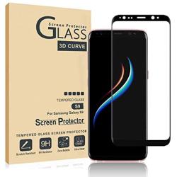 [2 Pack] Galaxy S9 Screen Protector Tempered Glass, [Update Version] 3D Curved Dot Matrix [Full Screen Coverage] Glass Screen Protector [Case Friendly]