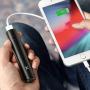 Lipstick Portable Charger 3350mAh Xcentz, Compact External Battery Premium Aluminum with Flashlight Pocket Power Bank Phone Charger for iPhone 11, 11 Pro, Xs, X, 8, Android Smartphone(Black)