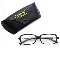 Cyxus Blue Light Filter Better Sleep Block UV [Transparent Lens] Black Frame Vintage Glasses, Anti Glare Fatigue Blocking Headaches Eye Strain, Computer Reading Eyewear, Great for Cell Phone Readers