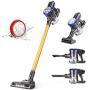 Dibea D18 Lightweight Cordless Stick Vacuum Cleaner, 2 in 1 Bagless Rechargeable Handheld Car Vacuum with Mini Motorized Brush for Floor Carpet Pet Hair, Gold