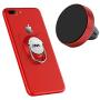 Magnetic Phone Ring Red, Cat Cell Phone Ring Stand with Car Mount, 360 Degree Magnet Finger Ring Holder for Cell Phones and Tablets (1 Set,Red)