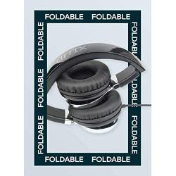 Artix CL750 Foldable Noise Isolating On Ear Headphones Wired with Microphone and Volume Control, Stereo Head Phones Corded with Adjustable Headband for Computer, Laptop and Cell Phone (Black)