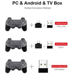 Mobile Game Controller, Wireless Gamepad for Android Phone/PC/for PS3/TV Box Joystick 2.4G Gamepad Game Controller for Smart Phone Game Accessories-White with Clip-