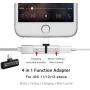 [Apple MFi Certified] 2 in 1 Dual Lightning iPhone Adapter & Splitter, Adapter Dual Converter Cable Headphone Music+Charge+Call+Volume Control Compatible for iPhone 11/11 Pro/XS/XR/X 8/7, iPad-iOS 13