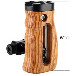 NICEYRIG NATO Quick Release Wooden Handle, Universal Side Grip with Mounting Holes Cold Shoe - 268