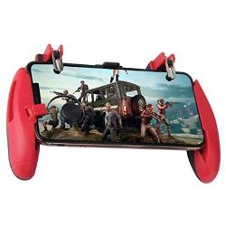 Mobile Game Controller, Mobile Gaming Trigger(4-in-1) for PUBG/Fortnite/Rules of Survival Gaming Grip and Gaming Joysticks for 4.5-6.5inch Android iOS Phone-red