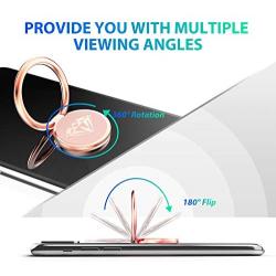 Phone Ring Holder Finger Kickstand, A-Maker 360° Rotation Metal Phone Ring Stand,Phone Ring Grip for Magnetic Car Mount Compatible with iPhone, Samsung Galaxy All Smartphone (Rose Gold)