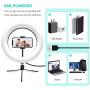 iMartine 10" LED Ring Light with Mic, Tripod Stand and Phone Holder for Selfie, Dimmable Desk Makeup Ringlight for Live Streaming, YouTube Video, Shooting with 3 Light Modes & 13 Brightness Levels