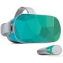 MightySkins Skin Compatible with Oculus Go Mobile VR - Blue Green Polygon | Protective, Durable, and Unique Vinyl Decal wrap Cover | Easy to Apply, Remove, and Change Styles | Made in The USA