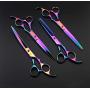 Purple Dragon Professional 7.0 inch 4PCS Pet Grooming Scissors Kit Japan Premium Steel Straight & Curved & Thinning Blade Dog Hair Cutting Shears Set with Case