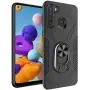 Oleaders for Galaxy A21 Case with Tempered Glass Screen Protector, Rotatable Metal Ring Holder Compatible with Magnetic Car Kickstand Case for Samsung Galaxy A21 - Black Oleaders for Galaxy A21 Case with Tempered Glass Screen Protector, Rotatable Metal Ring Holder Compatible with Magnetic Car Kickstand Case for Samsung Galaxy A21 - Black