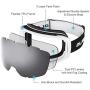 OlarHike Ski Snow Goggles for Men and Women, Anti-Fog Over Glasses Snowboard Goggles with UV Protection, Windproof Dual Lens Goggles for Skiing & Skating & Outdoor Sport, UV400