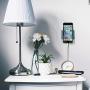 TXesign Adhesive Wall Phone Holder Mount for Smartphones iPhone External Battery Wall Holder Mount (Silky Grey Blue & Transparent)