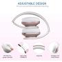 Wireless Earbuds,Esonstyle Over Ear Headset V5.0 with Microphone,Bluetooth Headphones Wireless Foldable & Lightweight, Support Tf Card MP3 Mode and Fm Radio for Cellphones Laptop TV-Rose Gold