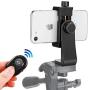 Phone Tripod Mount for iPhone with Remote 360° Rotation Smartphone Holder Phone Adapter Clip Compatible with iPhone 11 Pro Xs Max XR X 8 7 6 6s Plus Samsung Nexus