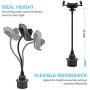 Kuelor Car Cup Holder Phone Mount, Adjustable Long Arm Cell Phone Holder with 360¡ã Rotatable Cradle for Most Smartphones Such as iPhone, Samsung and GPS
