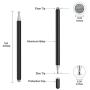 Universal Disc Stylus Pens, 2 in 1 Capacitive Stylist Pens for All Capacitive Touch Screens Cell Phones, iPad, Tablet, Laptops with 6 Replacement Tips by Molichang (2 Pcs) (Black/Black)