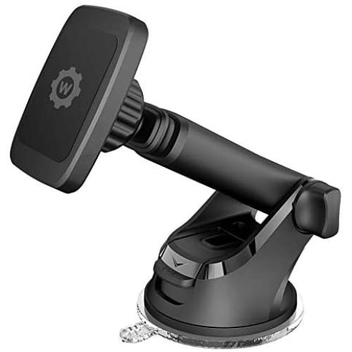 Magnetic Phone Car Mount, WizGear Universal Magnetic Car Mount Holder, Windshield Mount and Dashboard Mount Holder for Cell Phones and Tablets with Long Arm – (New Telescopic Arm)