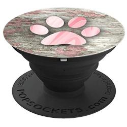 Cell Phone Holder Pop Out Knob Dog Paw Print Light Pink Cute PopSockets Grip and Stand for Phones and Tablets